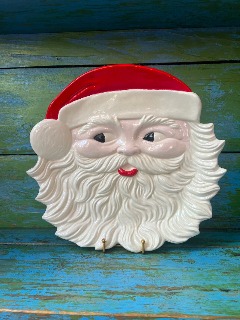 Vintage 1970s Santa Platter