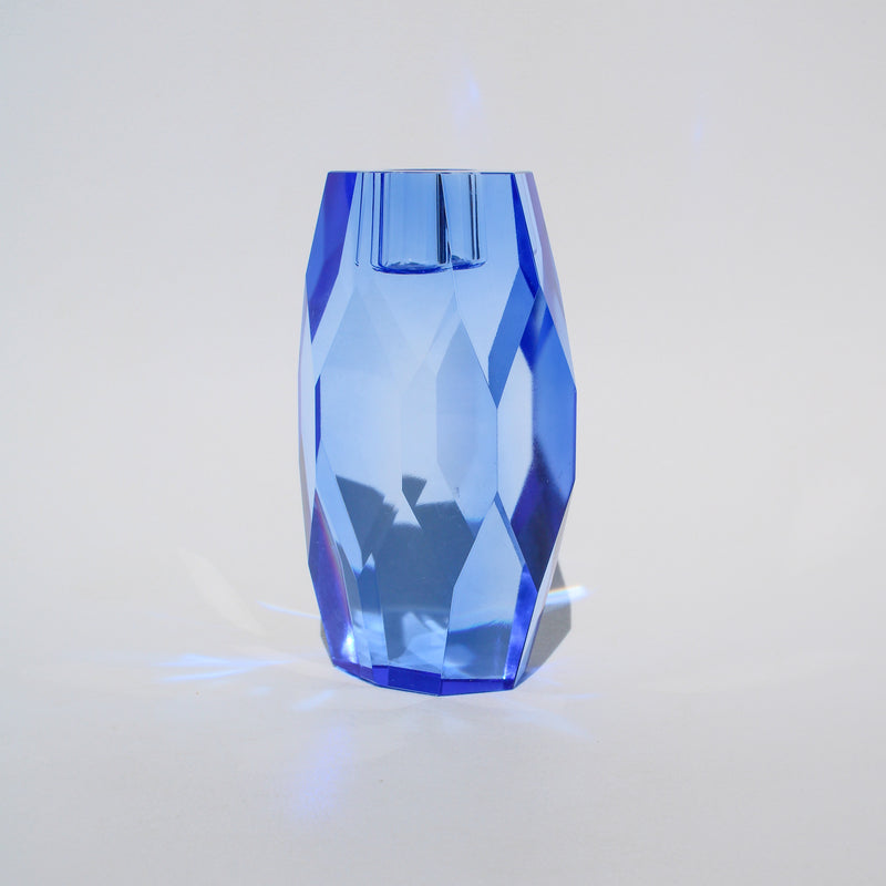 Gem Crystal Candleholder - Cobalt