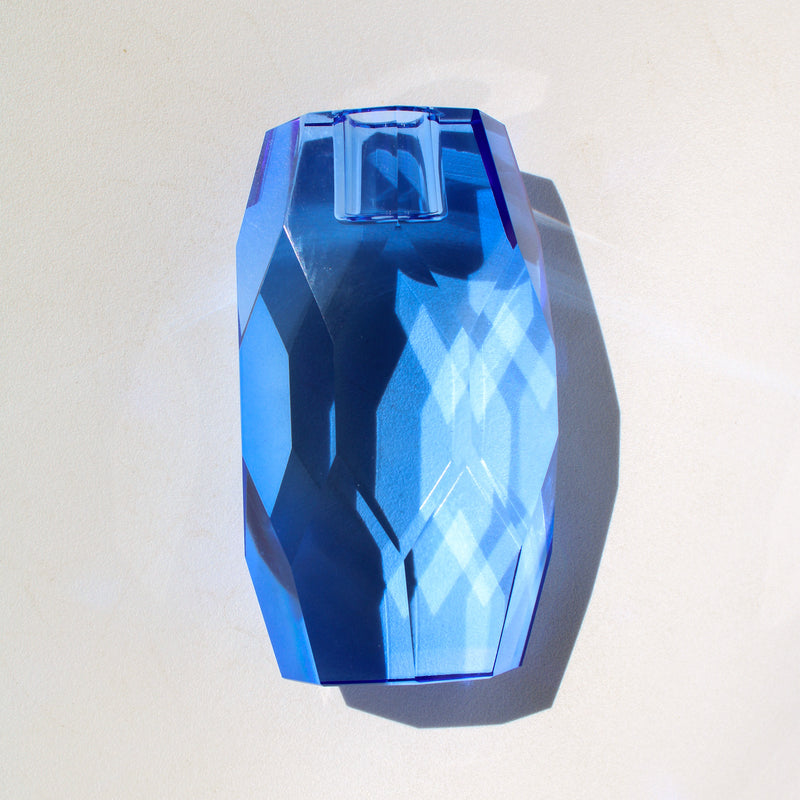 Gem Crystal Candleholder - Cobalt