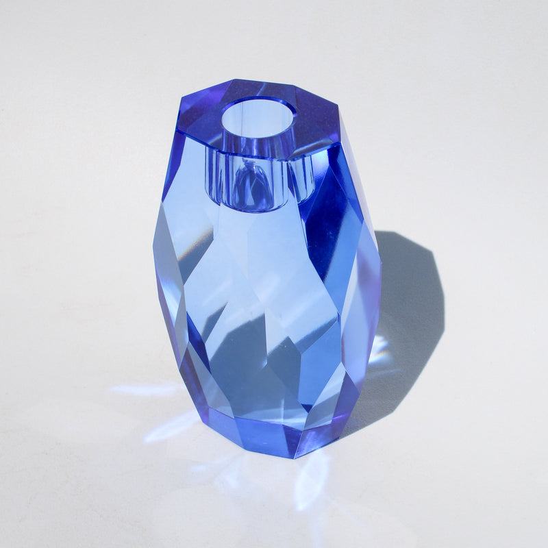 Gem Crystal Candleholder - Cobalt