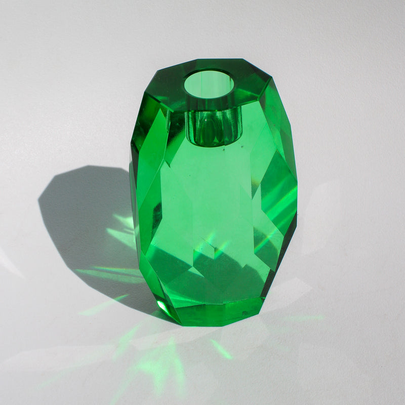 Large Gem Crystal Candleholder - Green