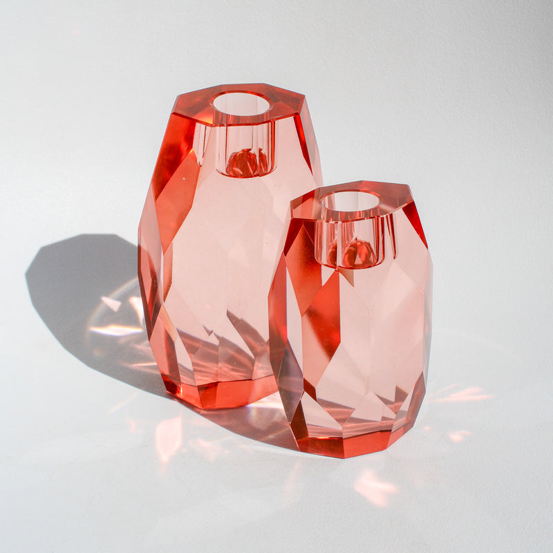 Gem Crystal Candleholder - Orange