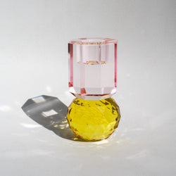 Exclamation Crystal Candleholder - Yellow