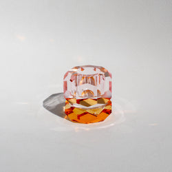 Shorty Crystal Candleholder - Orange