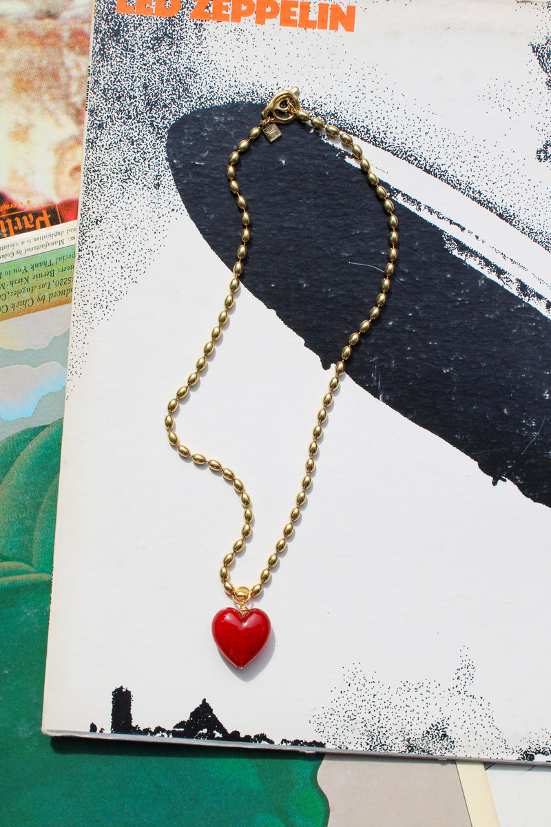 Bacio Murano Glass Heart Necklace