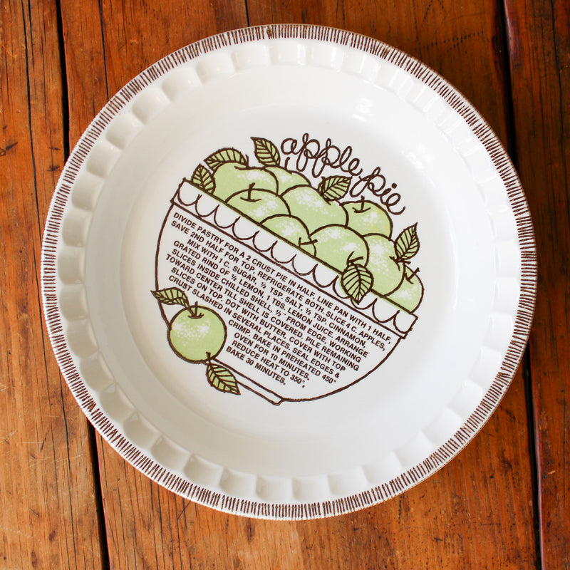 Vintage Apple Pie Recipe Baking Dish