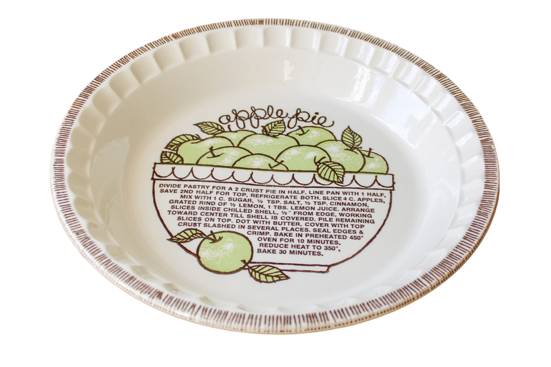 Vintage Apple Pie Recipe Baking Dish