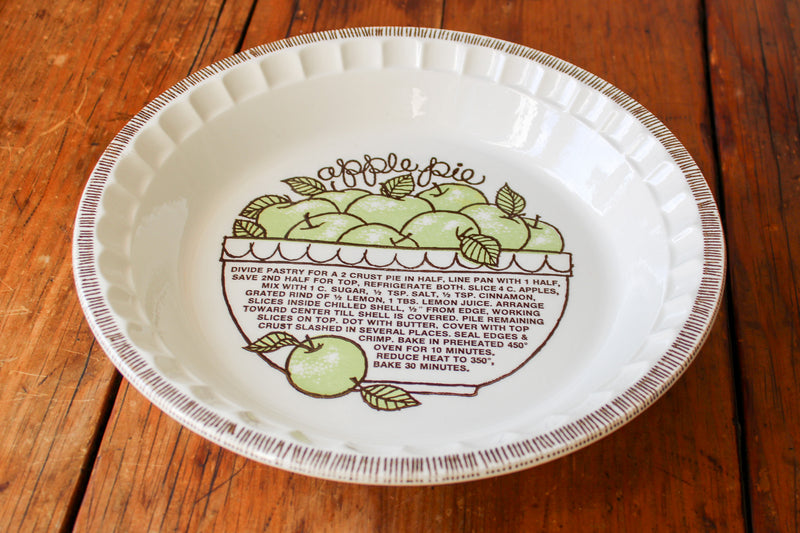 Vintage Apple Pie Recipe Baking Dish