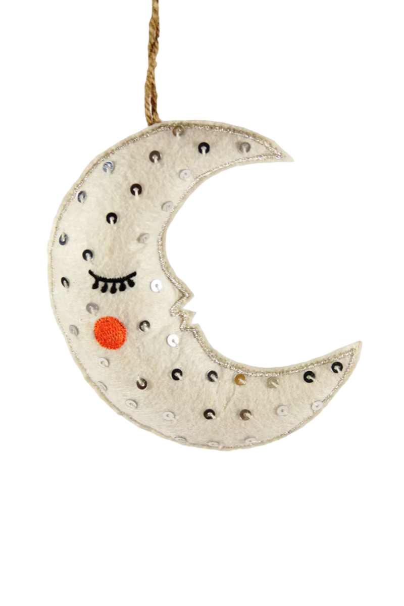 Sequin Moon Ornament