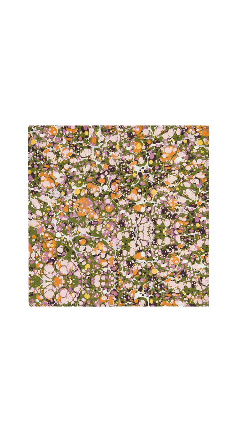 Marble Linen Napkin - Green, Pink, Orange