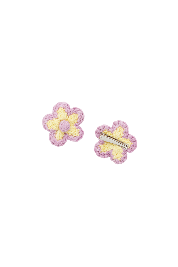 Medium Flower Clip Set - Vintage Yellow