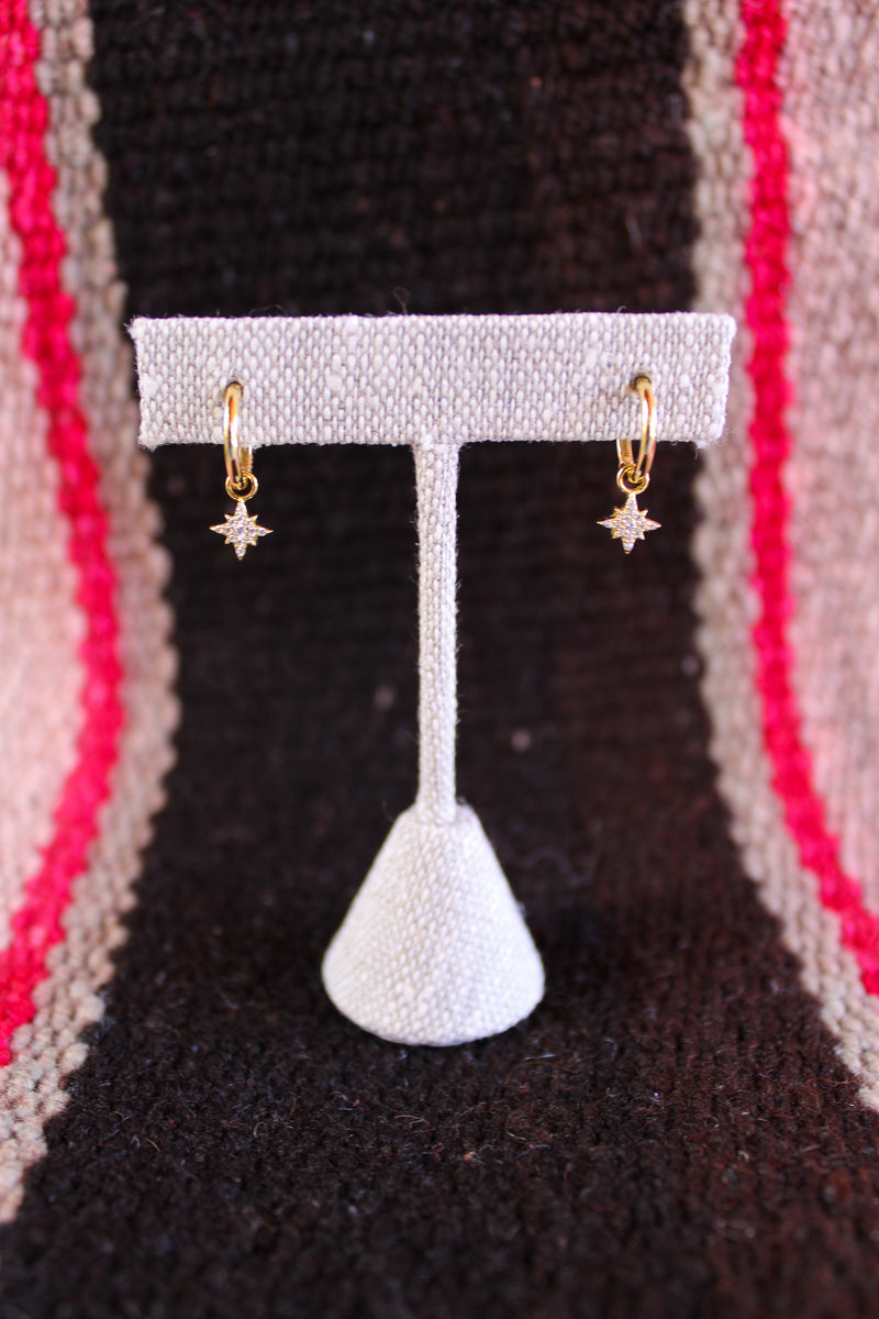 Mini Hoops with Dangled Star (Pair)