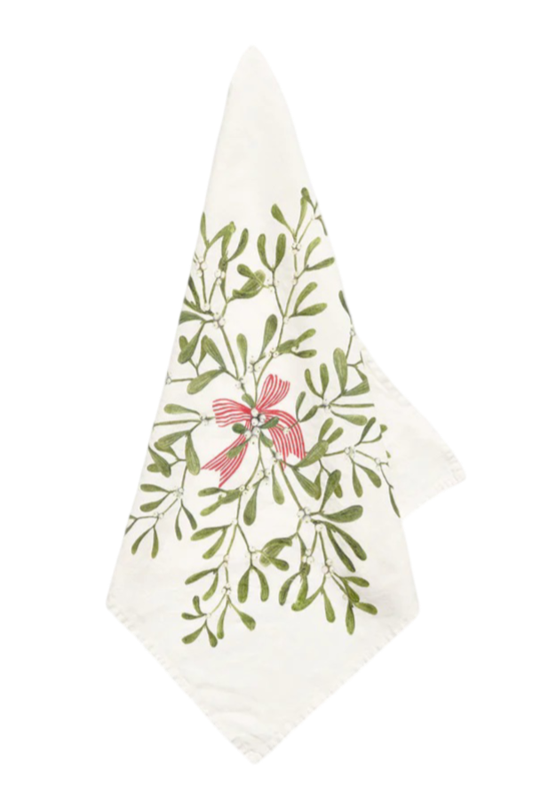 Mistletoe Kiss Linen Napkin