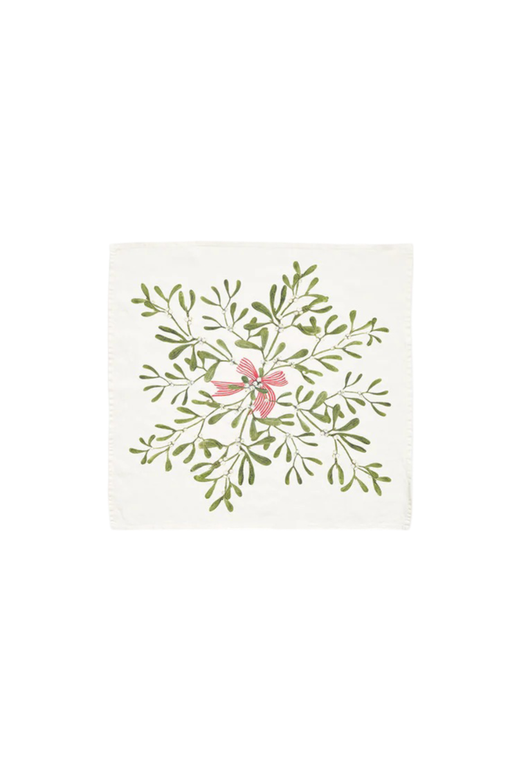 Mistletoe Kiss Linen Napkin