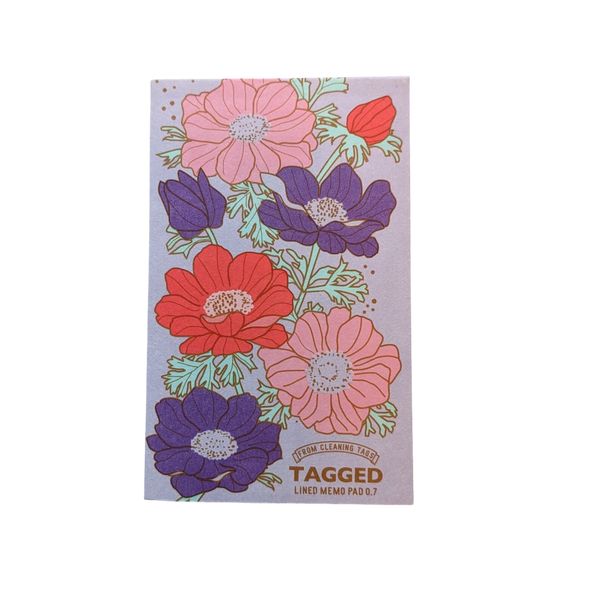 Lined Small Waterproof Memo Pad - Flowers