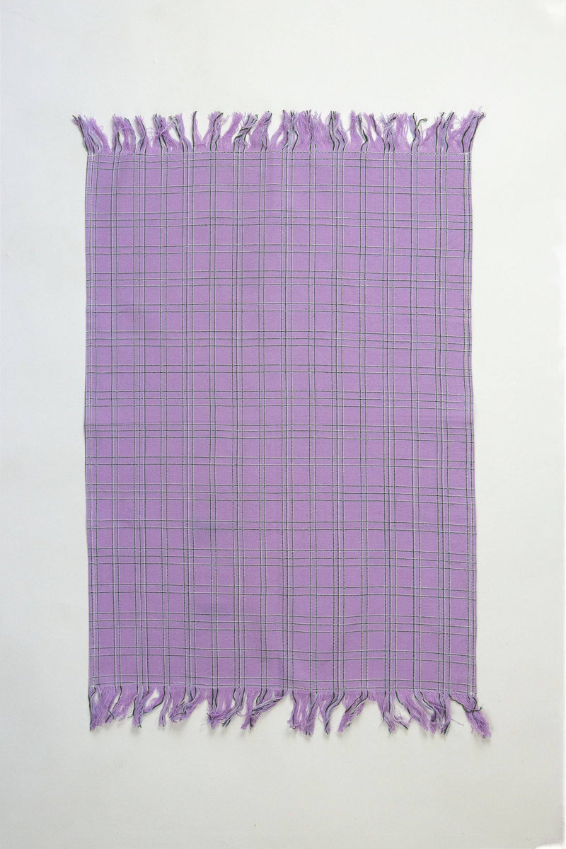 Chiapas Plaid Lilac Kitchen Towel