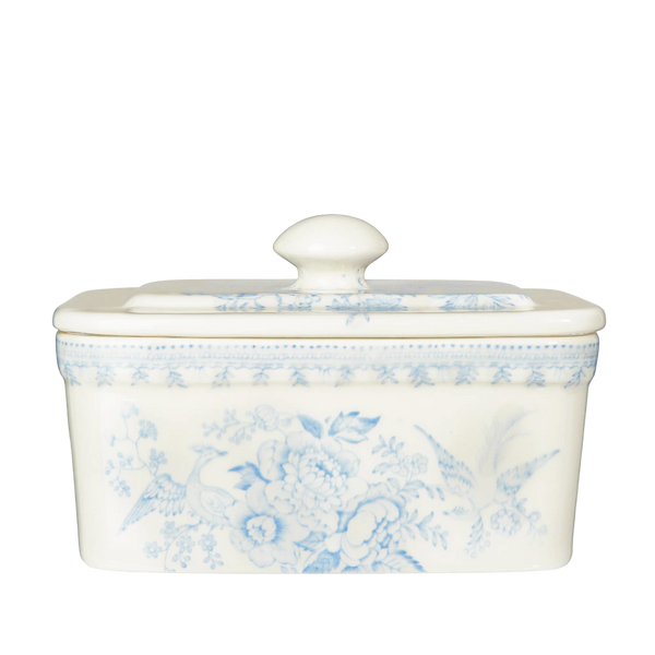 Blue Asiatic Pheasants Butter Dish