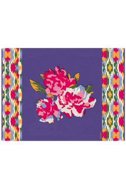 Rectangular Dali' Peony Placemat - Indigo