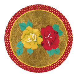 Gold Foil Placemat - Red Flower