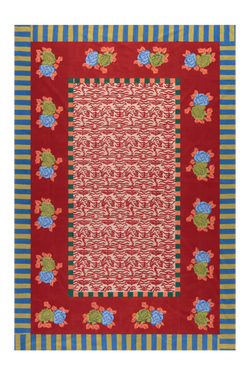 Cotton Tablecloth - Indian Tiger Red