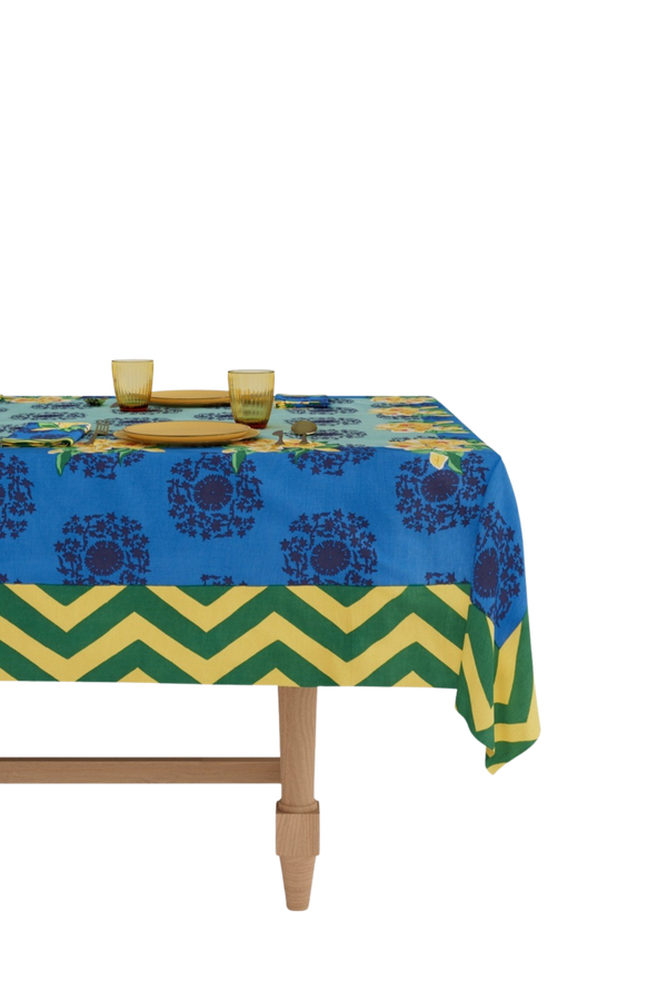 Cotton Tablecloth - Planet Blue Celadon