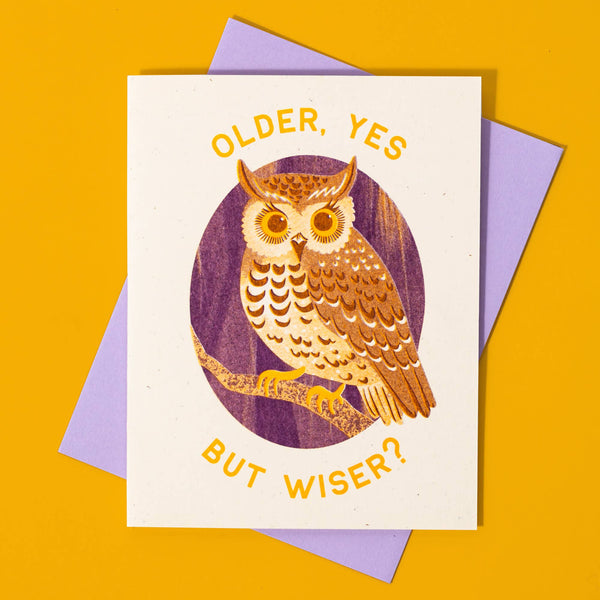 Older Owl Risograph Card