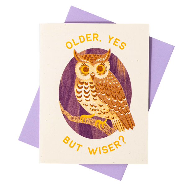 Older Owl Risograph Card