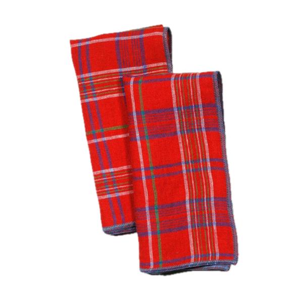 Red & Blue Plaid Napkins - Set of 4