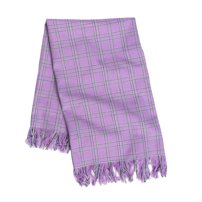 Chiapas Plaid Lilac Kitchen Towel