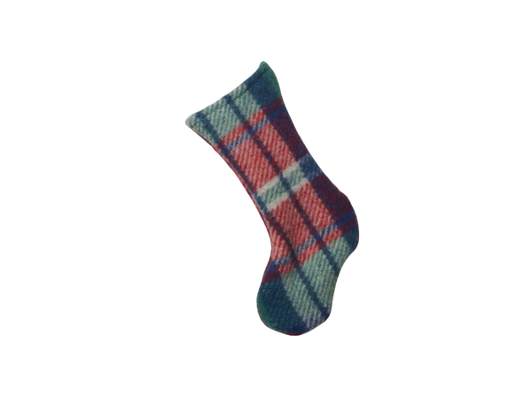 Vintage Plaid Blanket Mini Stocking