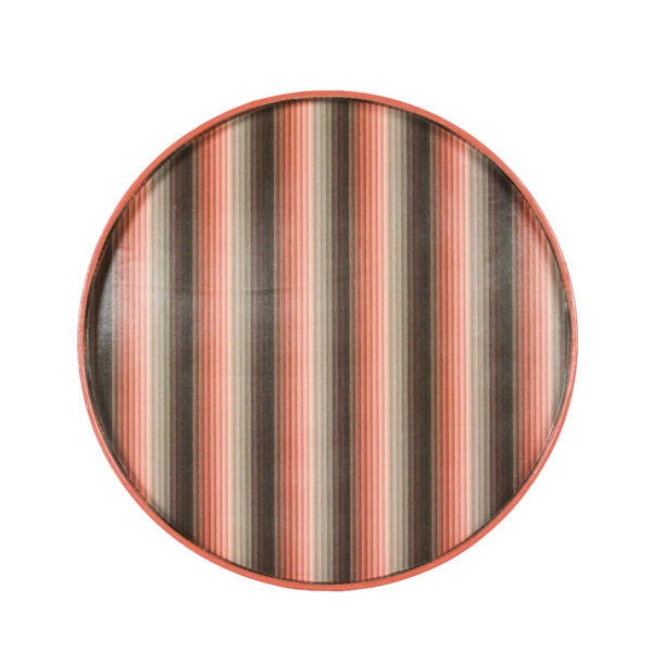 Undulating Stripe Tray - Burnt Orange