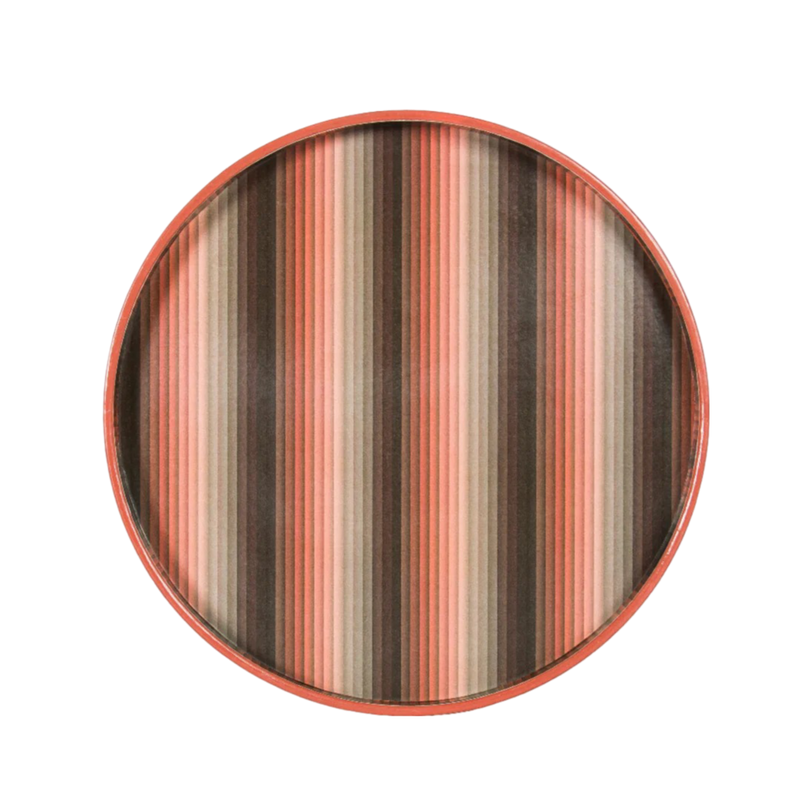 Undulating Stripe Tray - Burnt Orange