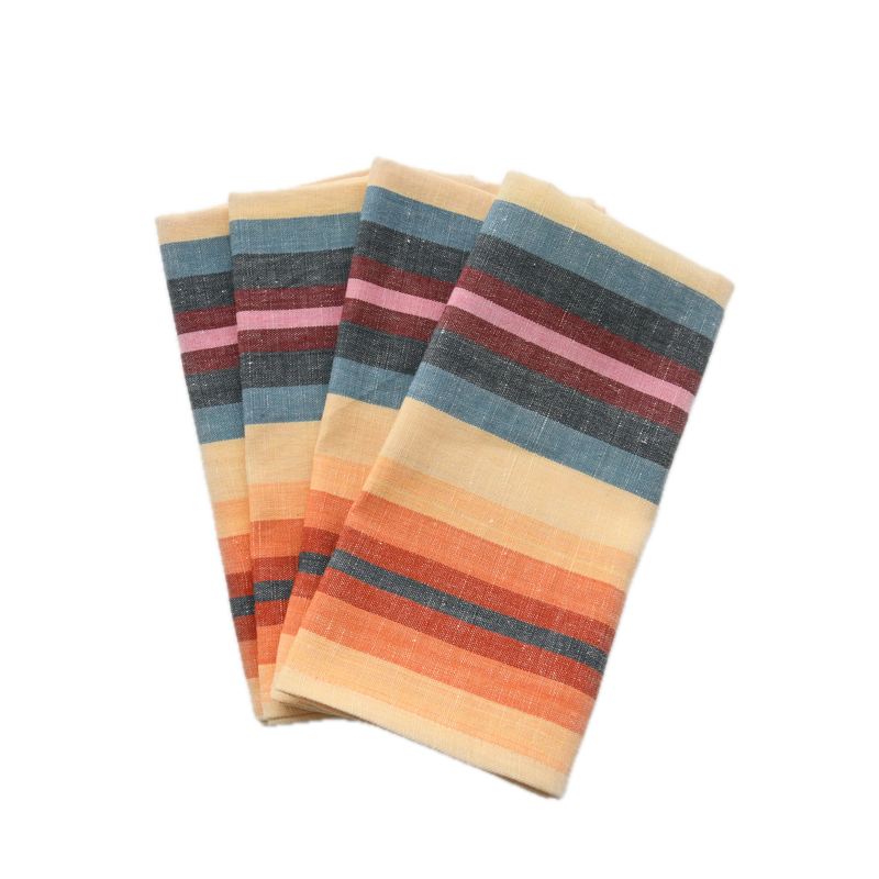 Mini Rainbow Stripe Napkins - Set of 4