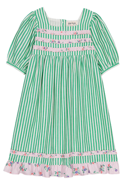 Martina Dress - Green Sripes