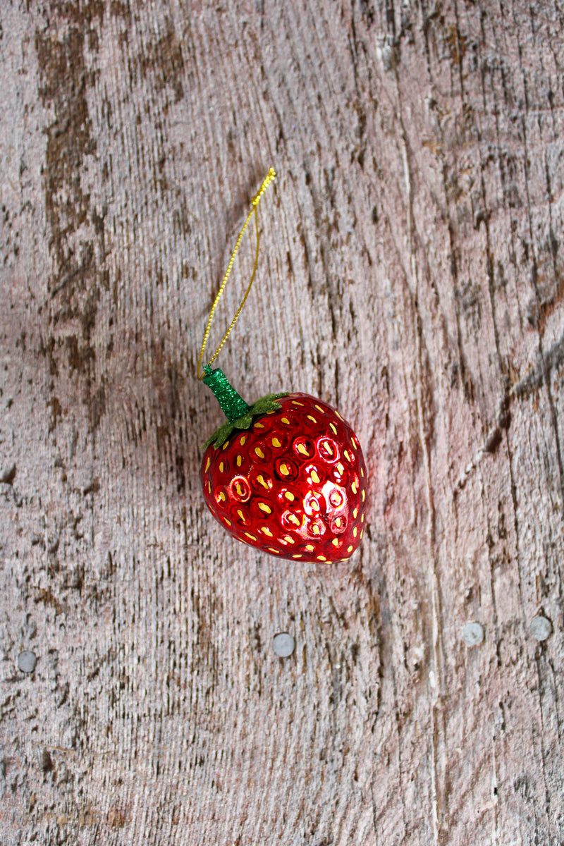 Glitter Strawberry Ornament