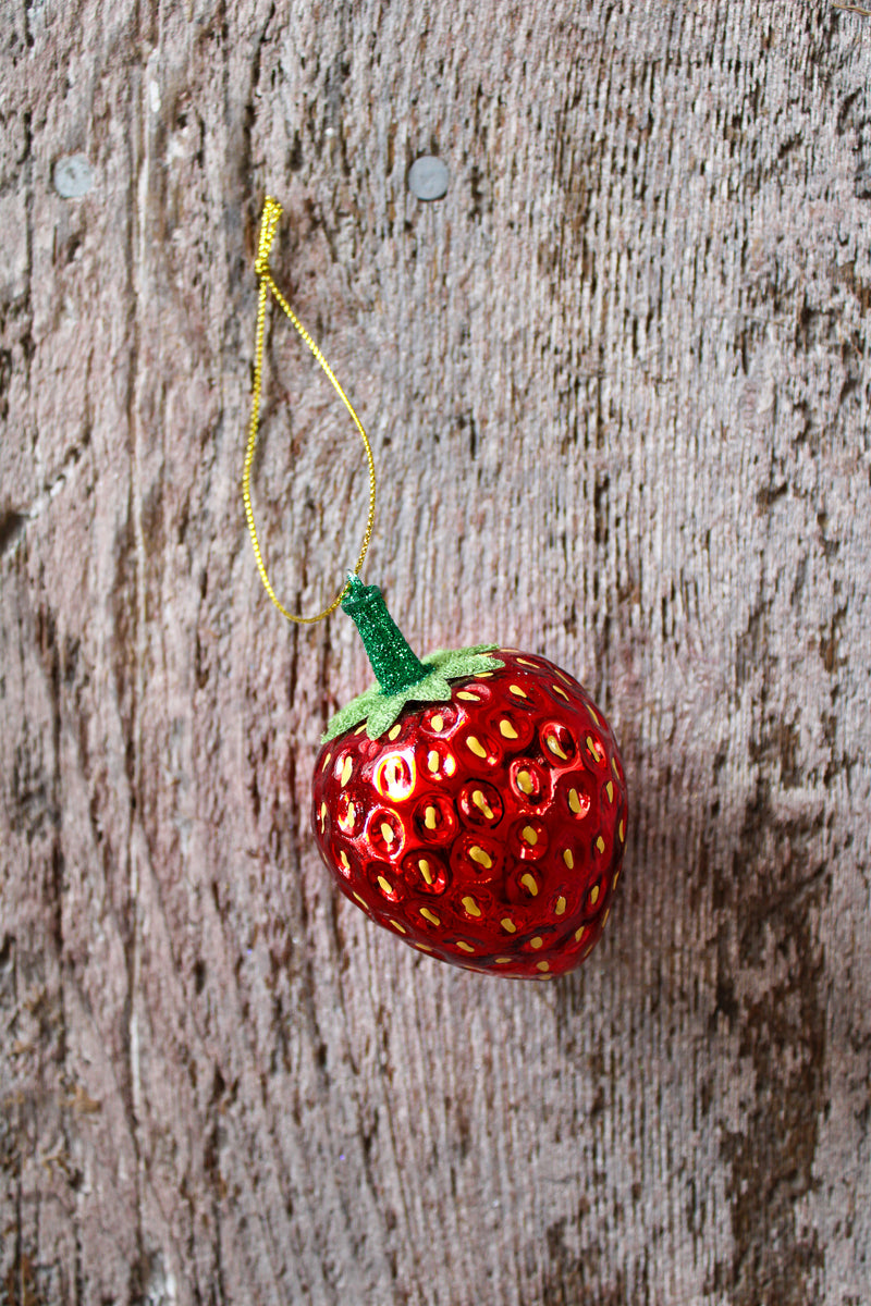 Glitter Strawberry Ornament